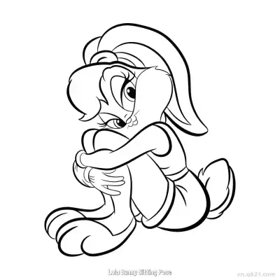Free printable Lola Bunny Sitting Pose  Coloring Page - Free PDF Printable Bugs Bunny Coloring Sheets coloring page