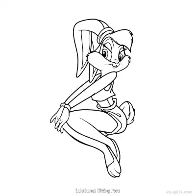 Free printable Lola Bunny Sitting Pose 2 Coloring Page - Free PDF Printable Bugs Bunny Coloring Sheets coloring page