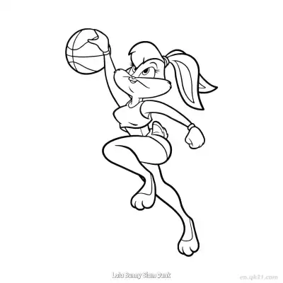 Free printable Lola Bunny Slam Dunk  Coloring Page - Free PDF Printable Bugs Bunny Coloring Sheets coloring page