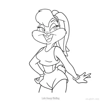 Free printable Lola Bunny Winking  Coloring Page - Free PDF Printable Bugs Bunny Coloring Sheets coloring page