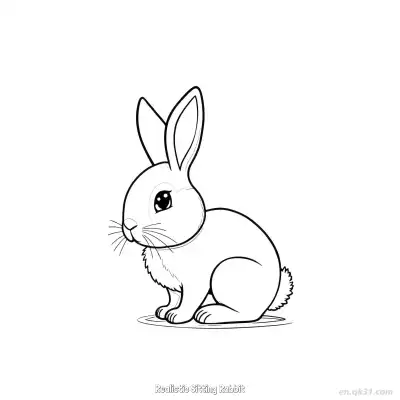 Free printable Realistic Sitting Rabbit  Coloring Page - Free PDF Printable Bunny Coloring Sheets coloring page