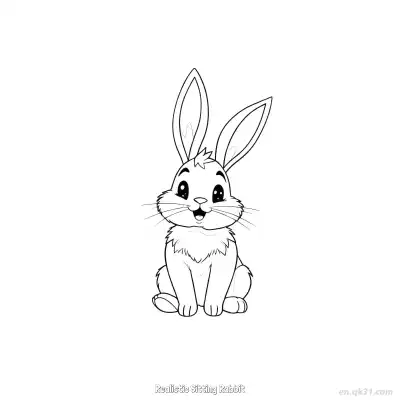 Free printable Realistic Sitting Rabbit 2 Coloring Page - Free PDF Printable Bunny Coloring Sheets coloring page