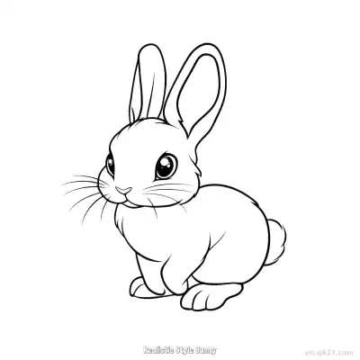 Free printable Realistic Style Bunny  Coloring Page - Free PDF Printable Bunny Coloring Sheets coloring page