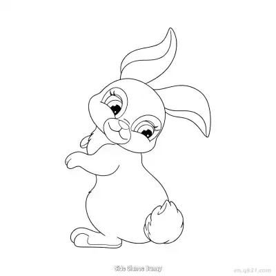Free printable Side Glance Bunny  Coloring Page - Free PDF Printable Bunny Coloring Sheets coloring page