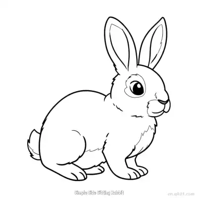 Free printable Simple Side Sitting Rabbit  Coloring Page - Free PDF Printable Bunny Coloring Sheets coloring page