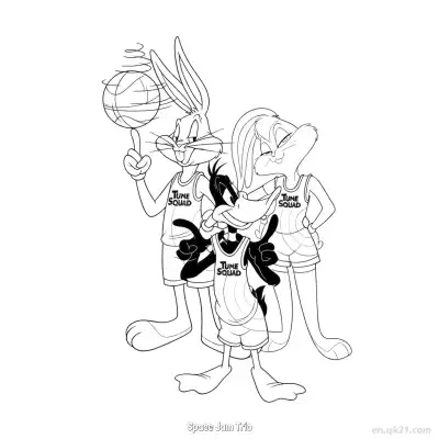 Free printable Space Jam Trio  Coloring Page - Free PDF Printable Bugs Bunny Coloring Sheets coloring page
