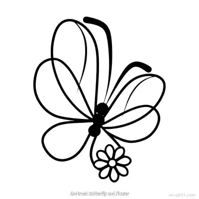 Free printable Abstract Butterfly and Flower  Coloring Page - Free PDF Printable Butterfly Coloring Sheets coloring page