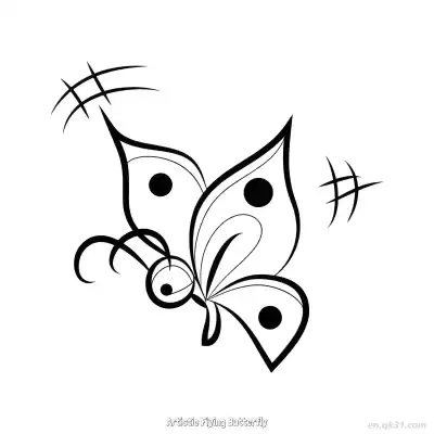 Free printable Artistic Flying Butterfly  Coloring Page - Free PDF Printable Butterfly Coloring Sheets coloring page