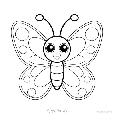 Free printable Big Eyes Butterfly  Coloring Page - Free PDF Printable Butterfly Coloring Sheets coloring page