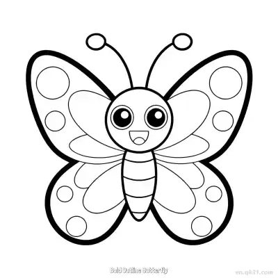Free printable Bold Outline Butterfly  Coloring Page - Free PDF Printable Butterfly Coloring Sheets coloring page