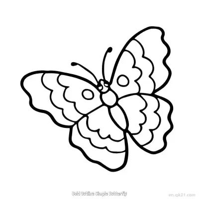 Free printable Bold Outline Simple Butterfly  Coloring Page - Free PDF Printable Butterfly Coloring Sheets coloring page