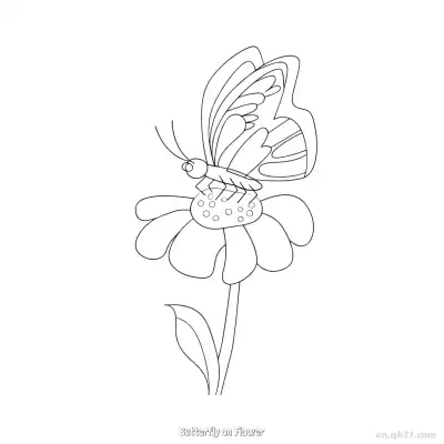 Free printable Butterfly on Flower  Coloring Page - Free PDF Printable Butterfly Coloring Sheets coloring page