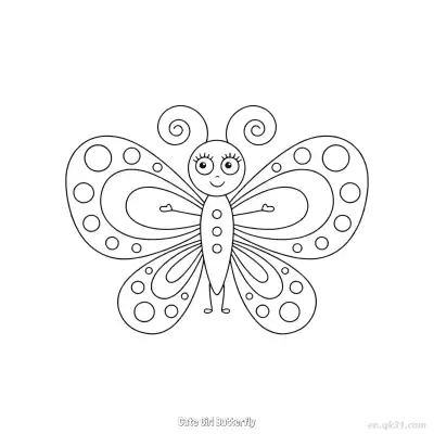 Free printable Cute Girl Butterfly  Coloring Page - Free PDF Printable Butterfly Coloring Sheets coloring page