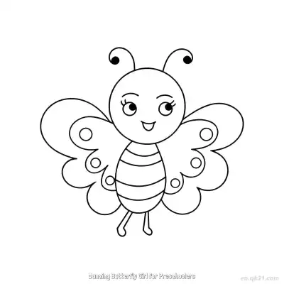 Free printable Dancing Butterfly Girl for Preschoolers  Coloring Page - Free PDF Printable Butterfly Coloring Sheets coloring page