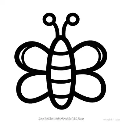 Free printable Easy Toddler Butterfly with Thick Lines  Coloring Page - Free PDF Printable Butterfly Coloring Sheets coloring page