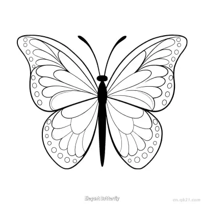 Free printable Elegant Butterfly  Coloring Page - Free PDF Printable Butterfly Coloring Sheets coloring page