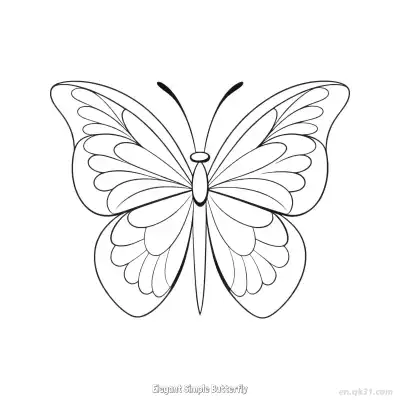 Free printable Elegant Simple Butterfly  Coloring Page - Free PDF Printable Butterfly Coloring Sheets coloring page