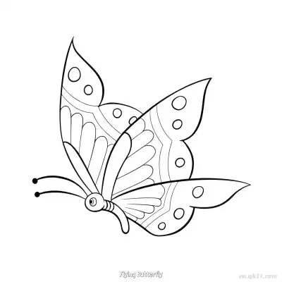 Free printable Flying Butterfly  Coloring Page - Free PDF Printable Butterfly Coloring Sheets coloring page