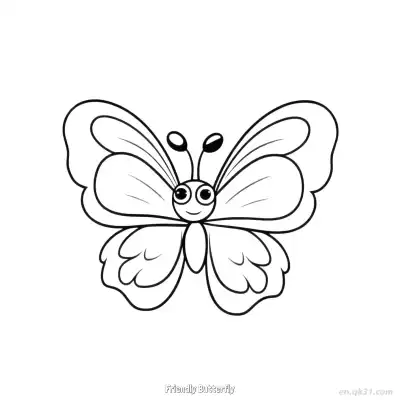 Free printable Friendly Butterfly  Coloring Page - Free PDF Printable Butterfly Coloring Sheets coloring page