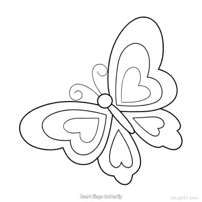 Free printable Heart Wings Butterfly 2 Coloring Page - Free PDF Printable Butterfly Coloring Sheets coloring page
