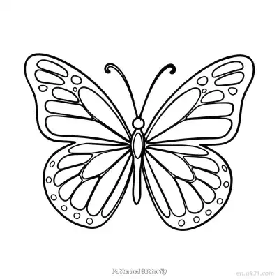 Free printable Patterned Butterfly  Coloring Page - Free PDF Printable Butterfly Coloring Sheets coloring page