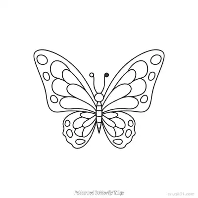Free printable Patterned Butterfly Wings  Coloring Page - Free PDF Printable Butterfly Coloring Sheets coloring page