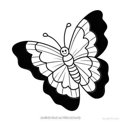Free printable Realistic Black and White Butterfly  Coloring Page - Free PDF Printable Butterfly Coloring Sheets coloring page