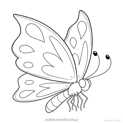 Free printable Realistic Butterfly Anatomy  Coloring Page - Free PDF Printable Butterfly Coloring Sheets coloring page