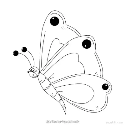 Free printable Side View Cartoon Butterfly  Coloring Page - Free PDF Printable Butterfly Coloring Sheets coloring page
