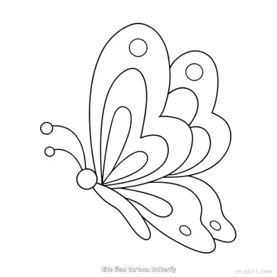 Free printable Side View Cartoon Butterfly 2 Coloring Page - Free PDF Printable Butterfly Coloring Sheets coloring page