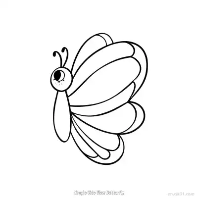 Free printable Simple Side View Butterfly  Coloring Page - Free PDF Printable Butterfly Coloring Sheets coloring page