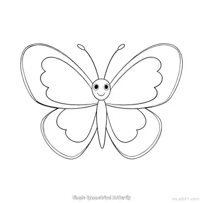 Free printable Simple Symmetrical Butterfly  Coloring Page - Free PDF Printable Butterfly Coloring Sheets coloring page