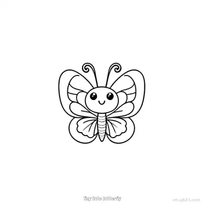 Free printable Tiny Cute Butterfly  Coloring Page - Free PDF Printable Butterfly Coloring Sheets coloring page
