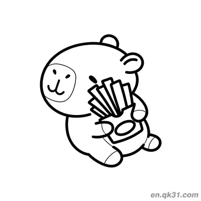 Free printable Capybara Holding Fan Coloring Page coloring page