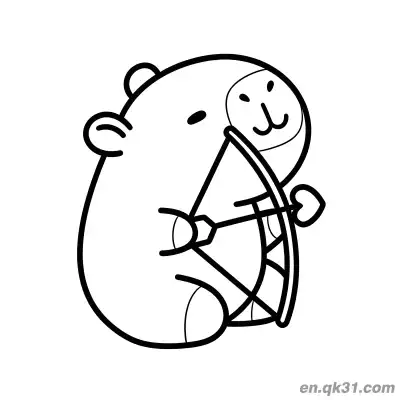 Free printable Capybara Holding Folding Fan Coloring Page coloring page
