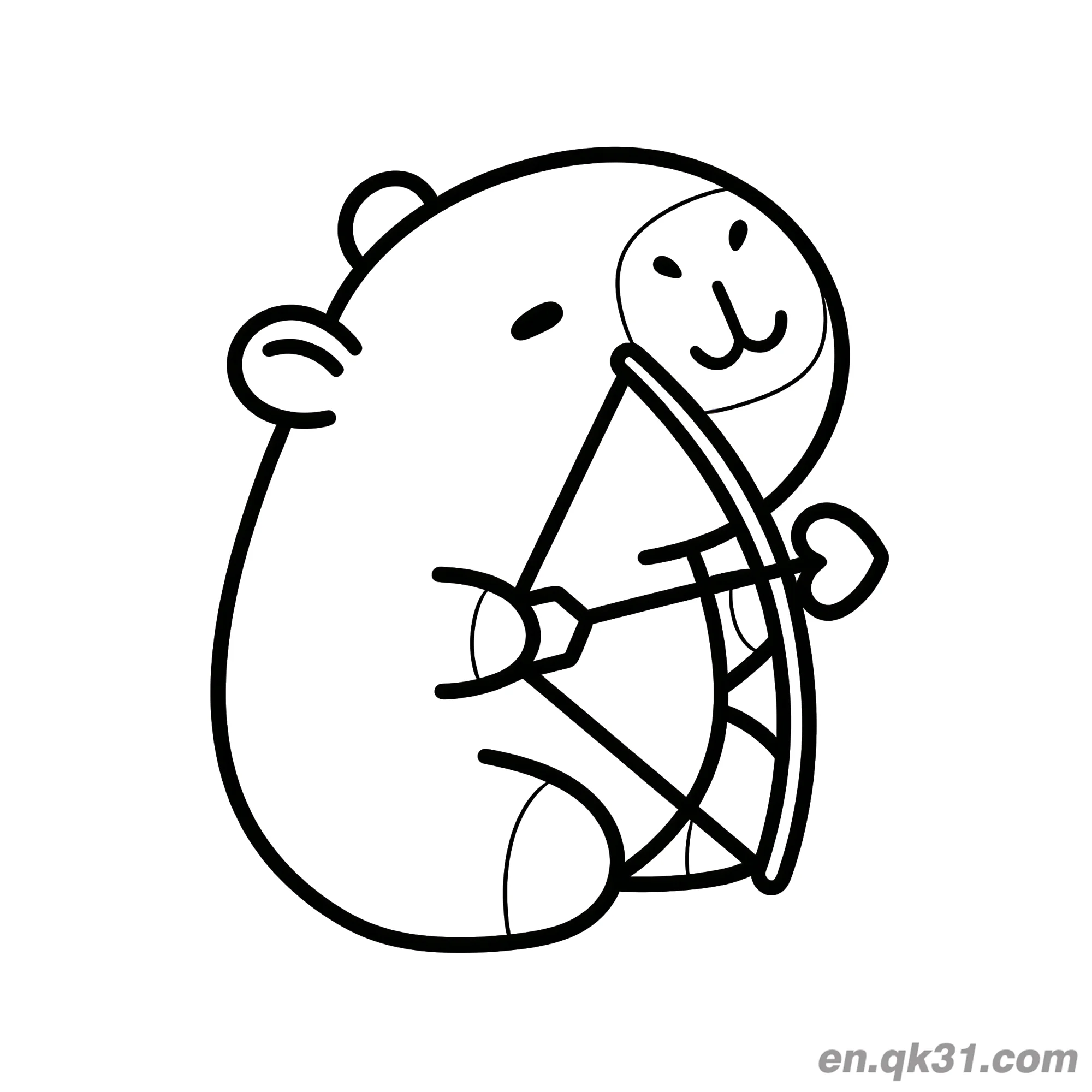 Capybara Holding Folding Fan Coloring Page – Free Printable Coloring Page for Kids and Adults