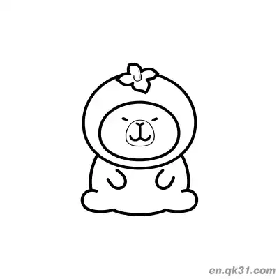 Free printable Capybara in Orange Hoodie Coloring Page coloring page