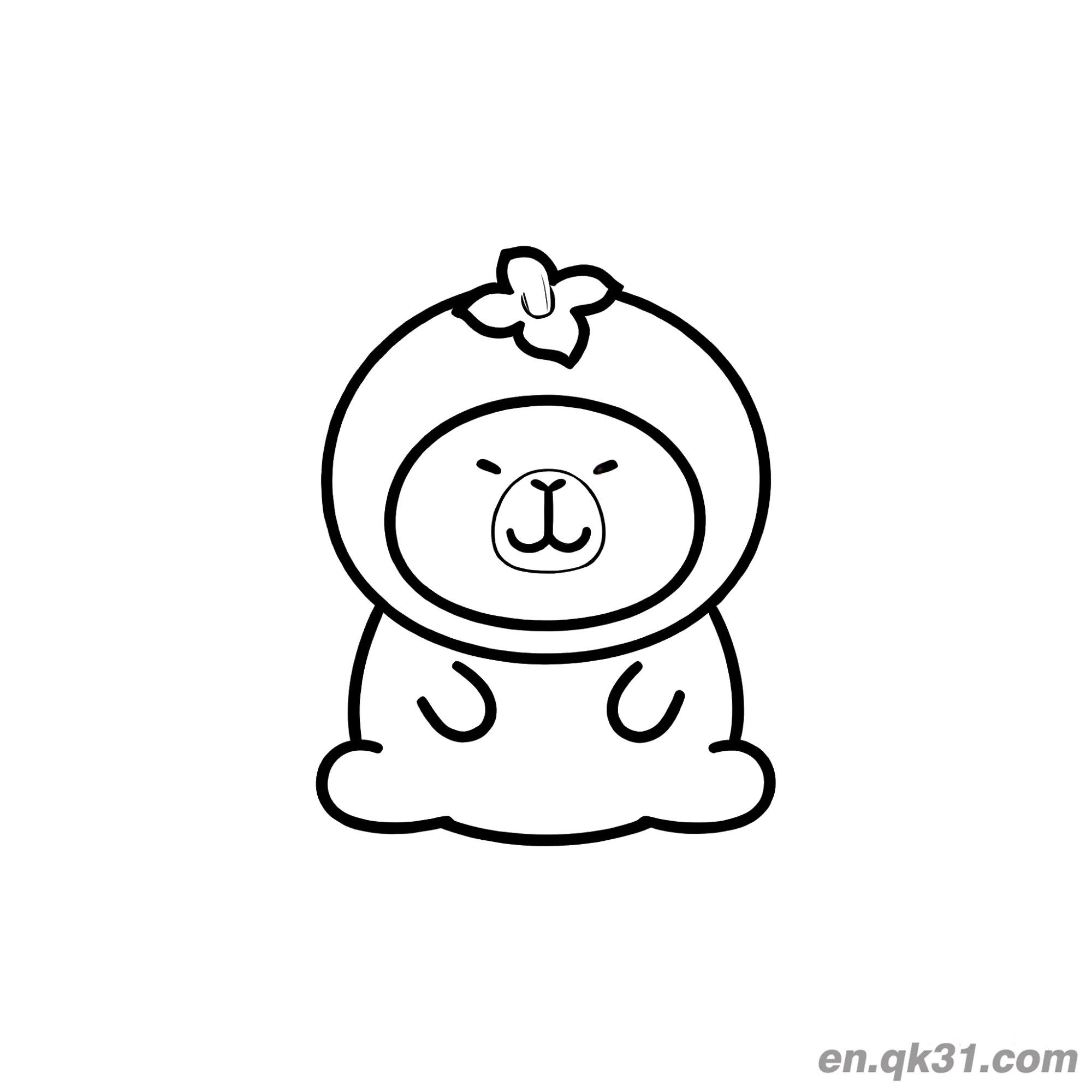 Capybara in Orange Hoodie Coloring Page – Free Printable Coloring Page for Kids and Adults
