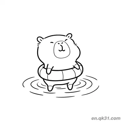 Free printable Capybara in Swim Ring in Water Coloring Page coloring page