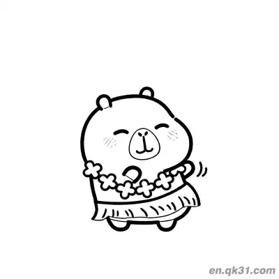 Free printable Hula Dancing Capybara Coloring Page coloring page