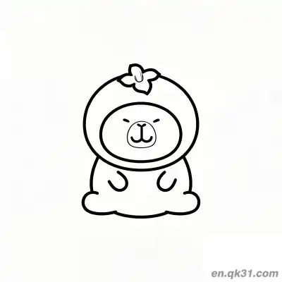 Free printable Round Capybara in Orange Hoodie Coloring Page coloring page