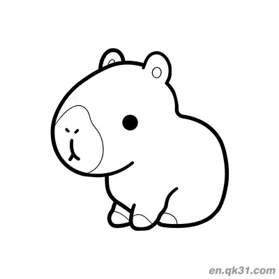Free printable Simple Sitting Capybara Coloring Page coloring page