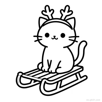Free printable Christmas Cat 10 Coloring Page - Free PDF Printable Cute Cat Coloring Sheets coloring page