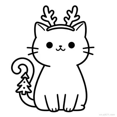 Free printable Christmas Cat 14 Coloring Page - Free PDF Printable Cute Cat Coloring Sheets coloring page