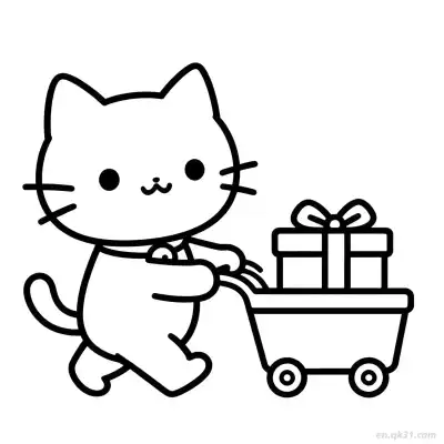 Free printable Christmas Cat 3 Coloring Page - Free PDF Printable Cute Cat Coloring Sheets coloring page
