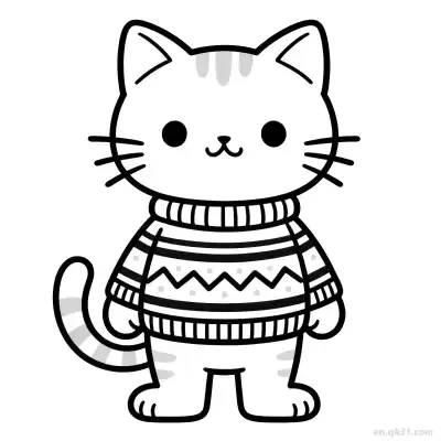 Free printable Christmas Cat 4 Coloring Page - Free PDF Printable Cute Cat Coloring Sheets coloring page