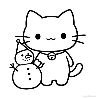 Free printable Christmas Cat 5 Coloring Page - Free PDF Printable Cute Cat Coloring Sheets coloring page