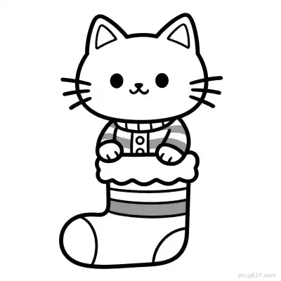 Free printable Christmas Cat 7 Coloring Page - Free PDF Printable Cute Cat Coloring Sheets coloring page