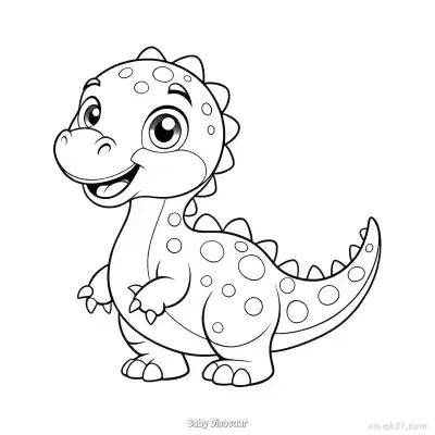 Free printable Baby Dinosaur  Coloring Page - Free PDF Printable Dinosaurs Coloring Sheets coloring page