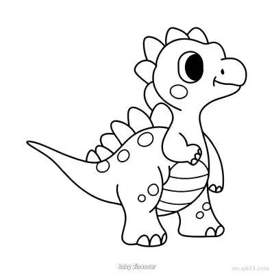 Free printable Baby Dinosaur 2 Coloring Page - Free PDF Printable Dinosaurs Coloring Sheets coloring page
